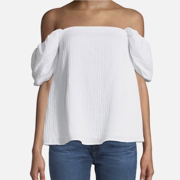 Club Monaco Malaina Off Shoulder Puffed Sleeve Top size 6 - Picture 16 of 16